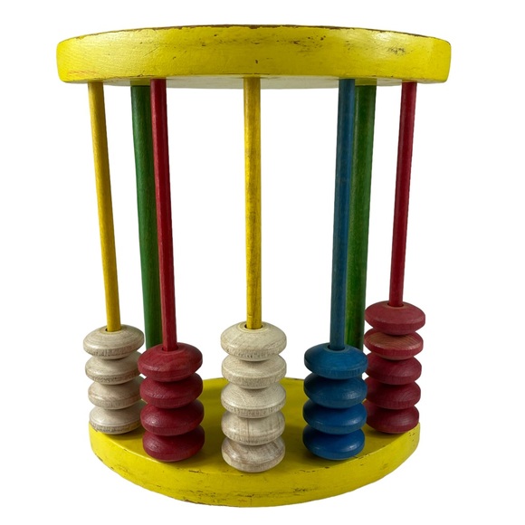 Vintage Wooden Playskool Mathematic Abacus Math Learning Simple Montessori Kid - Picture 16 of 16